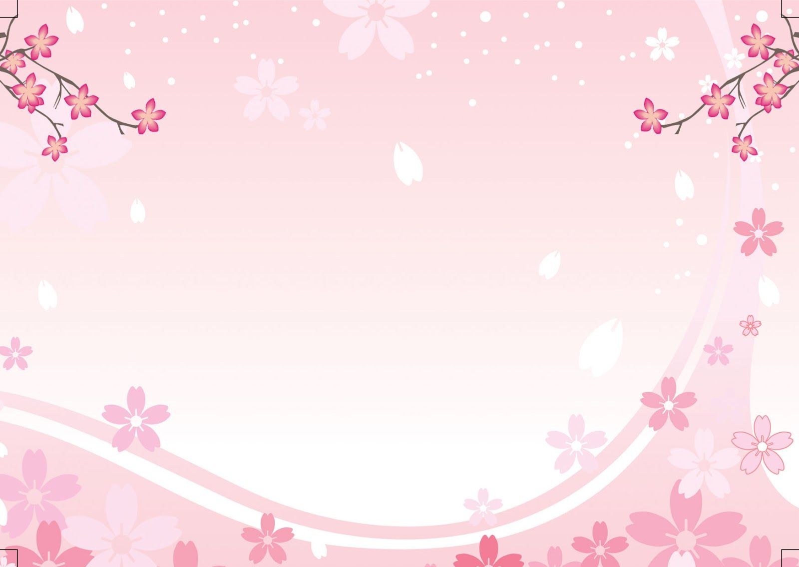 Background Kosong Undangan Aqiqah Motif Bunga Sakura Kartu