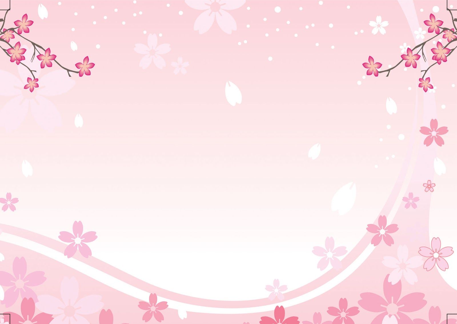 Background Kosong Undangan Aqiqah Motif Bunga Sakura Kartu
