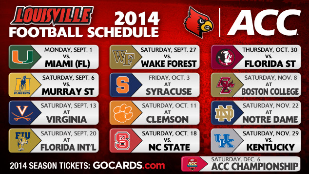Cardinals Release 2014 Football Schedule   GoCardscom Official