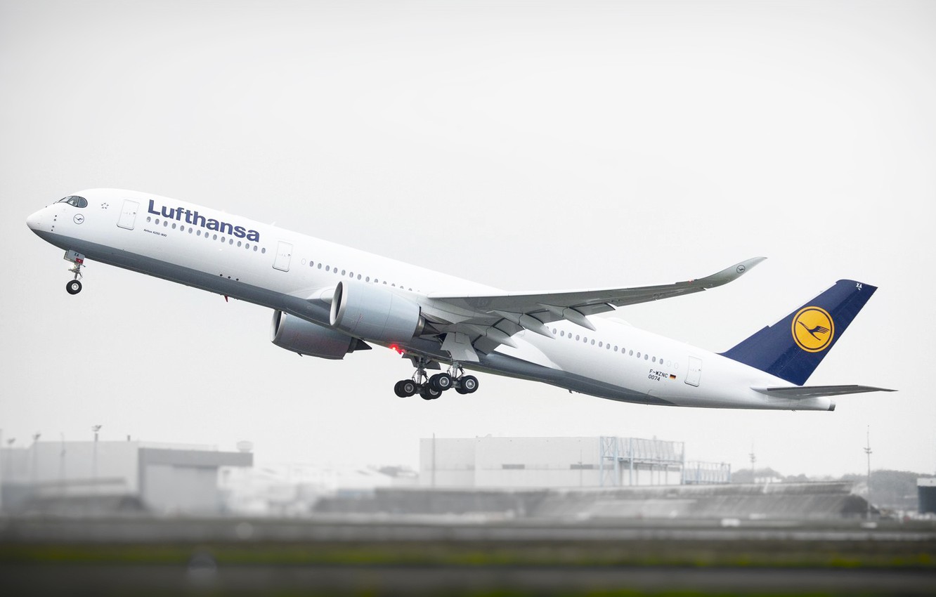 Wallpaper The Plane Board Rise Lufthansa Airbus A350 Xwb