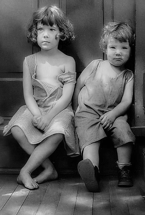 Before And After Colorization Depression Era Children