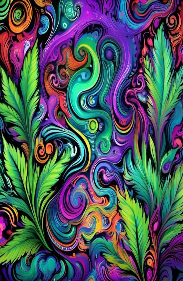 Psychedelic Weed Wallpaper