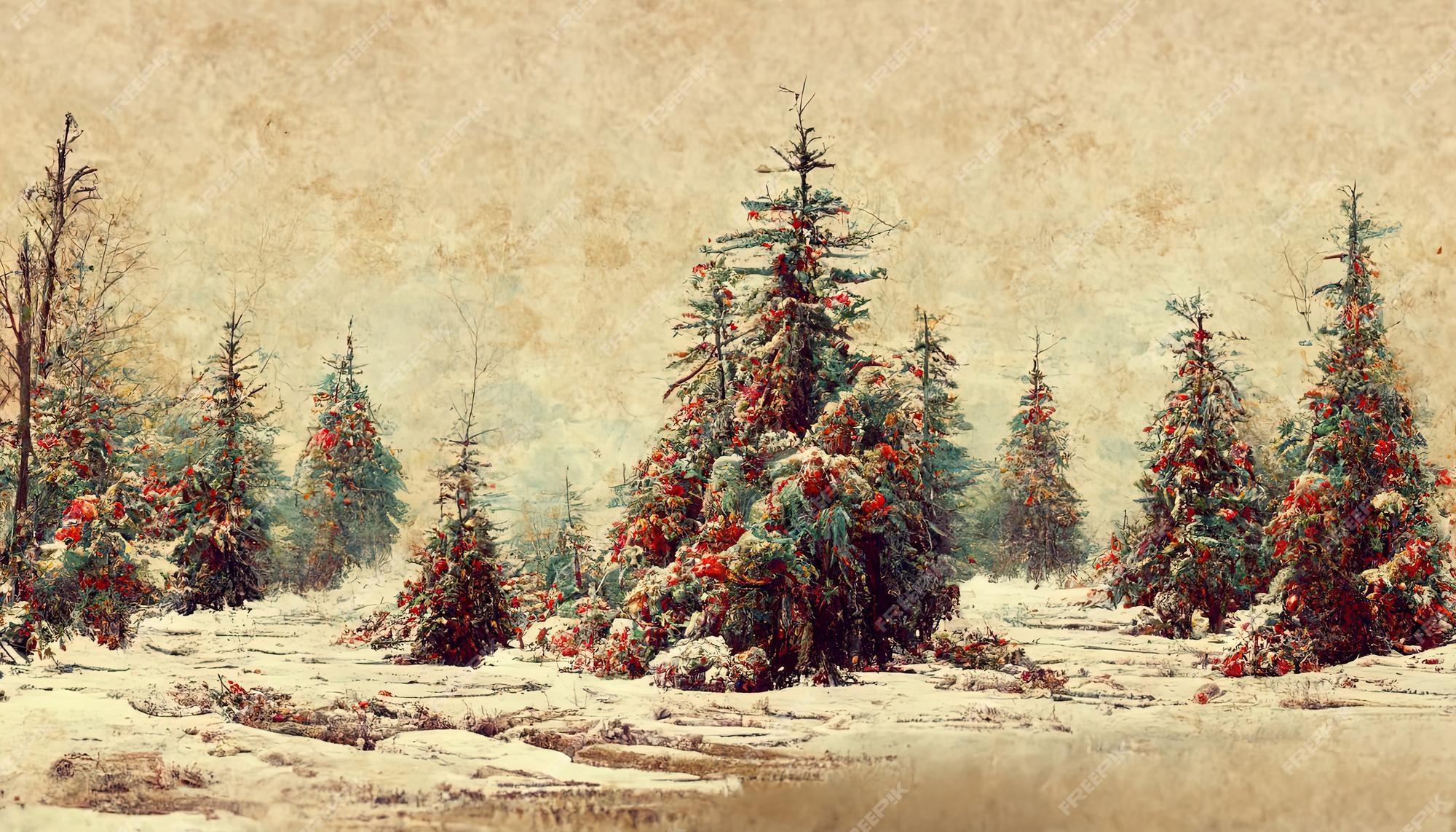 Premium Photo Dramatic Winter Landscape With Snow And Fir Trees