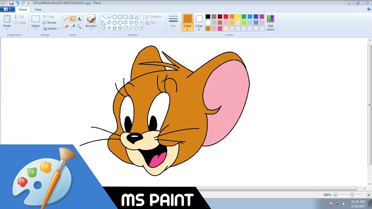 Requested Video How To Draw Jerry From Tom In Ms Paint