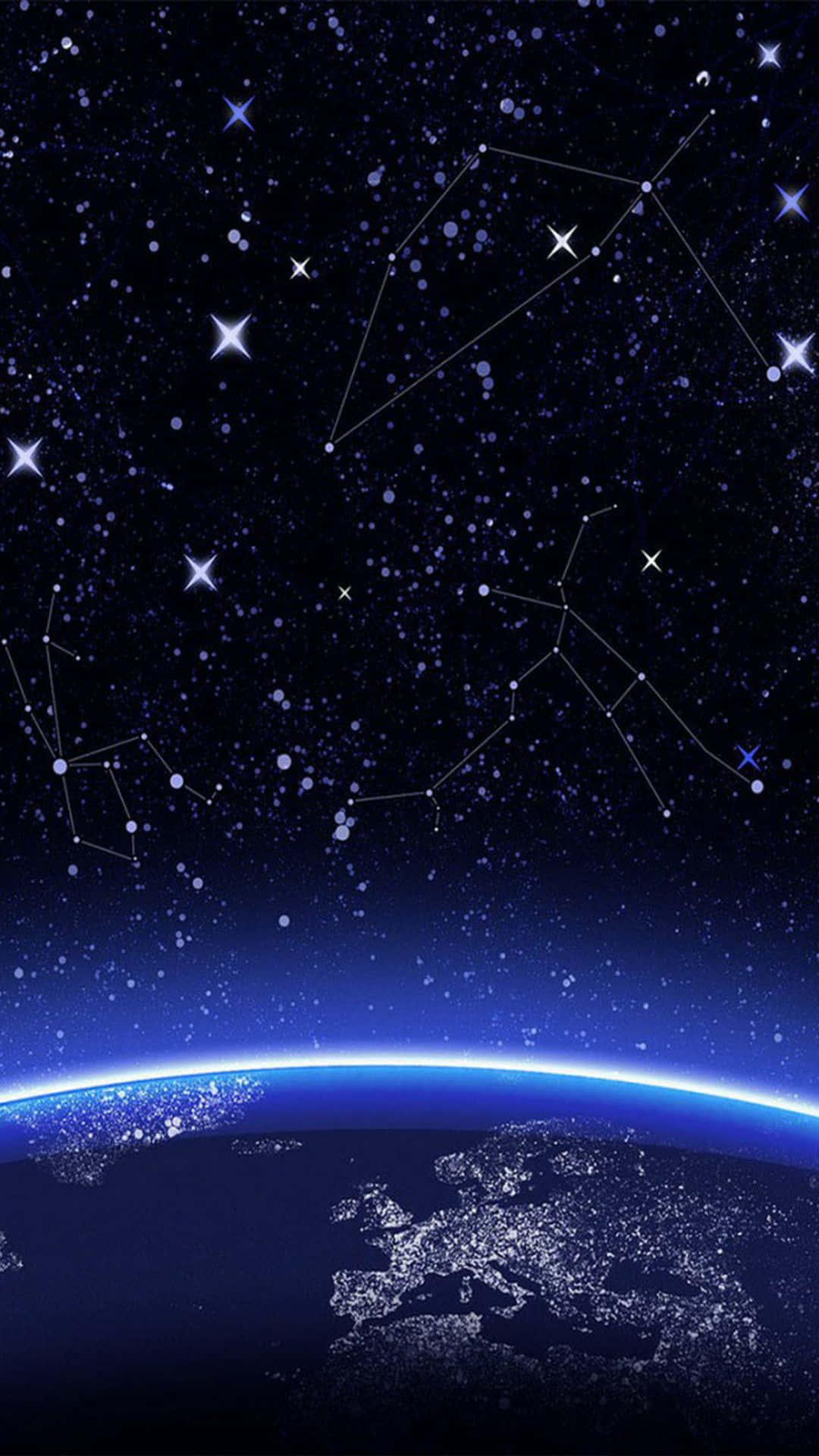 Unlock The Power Of A Blue Galaxy iPhone Wallpaper