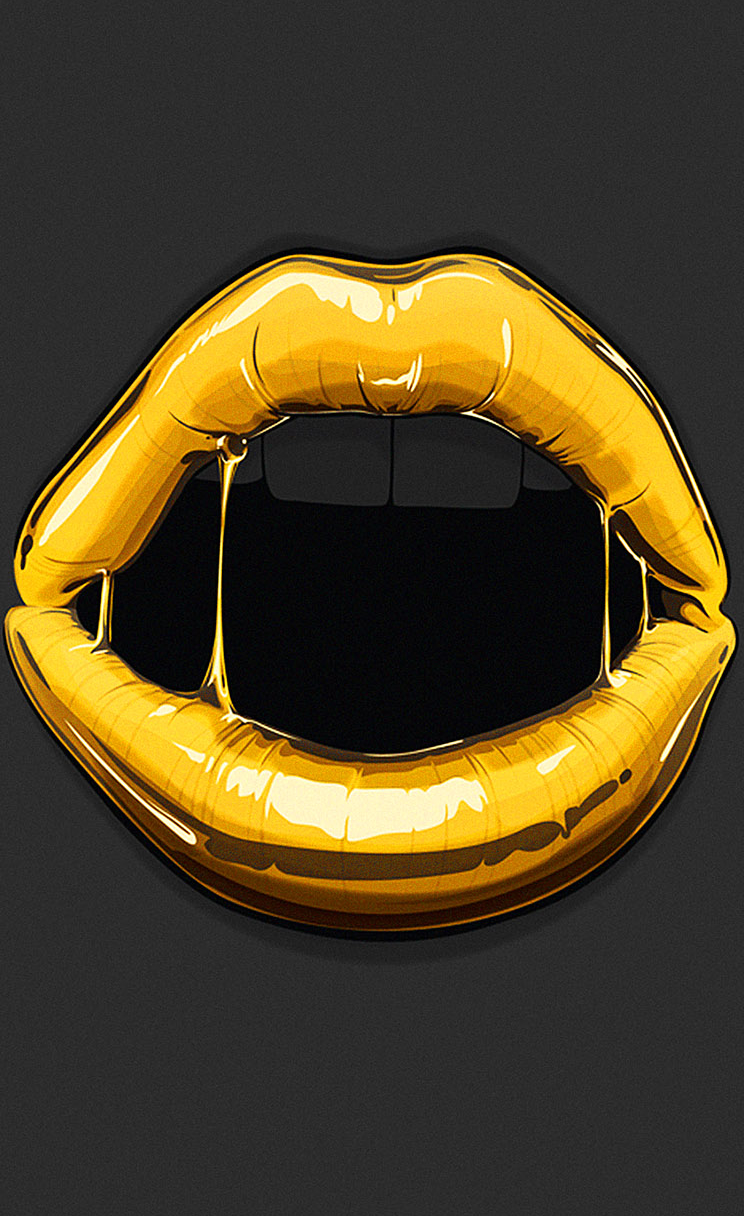 Golden Lips iPhone 4s Wallpaper iPad