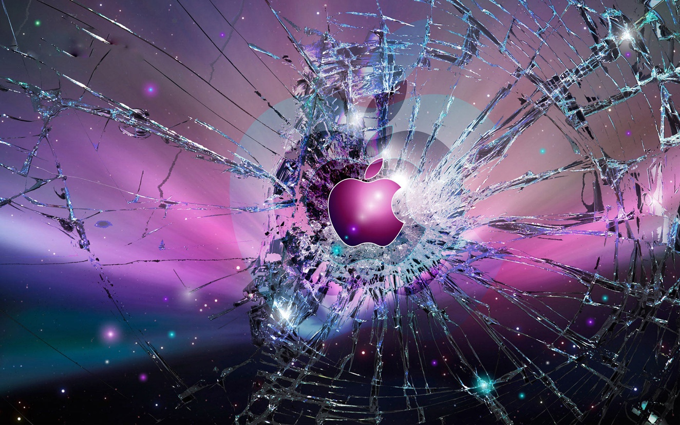 Broken Glass Apple Logo   Cool Wallpapers
