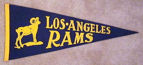 S Los Angeles Rams Football Pennant Full Body Ram Standing Nr