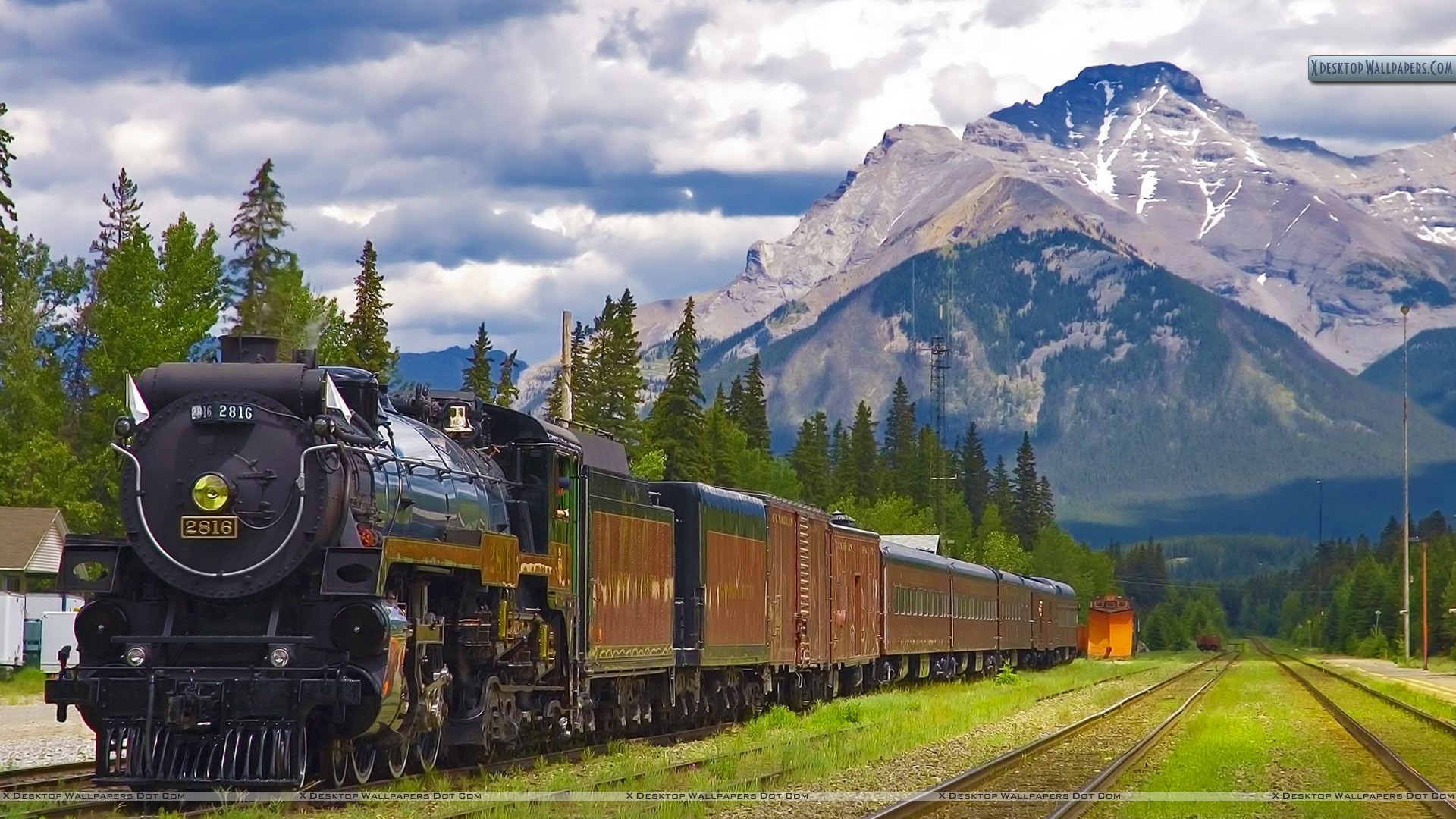 Train Station Banff National Park Alberta Wallpaper