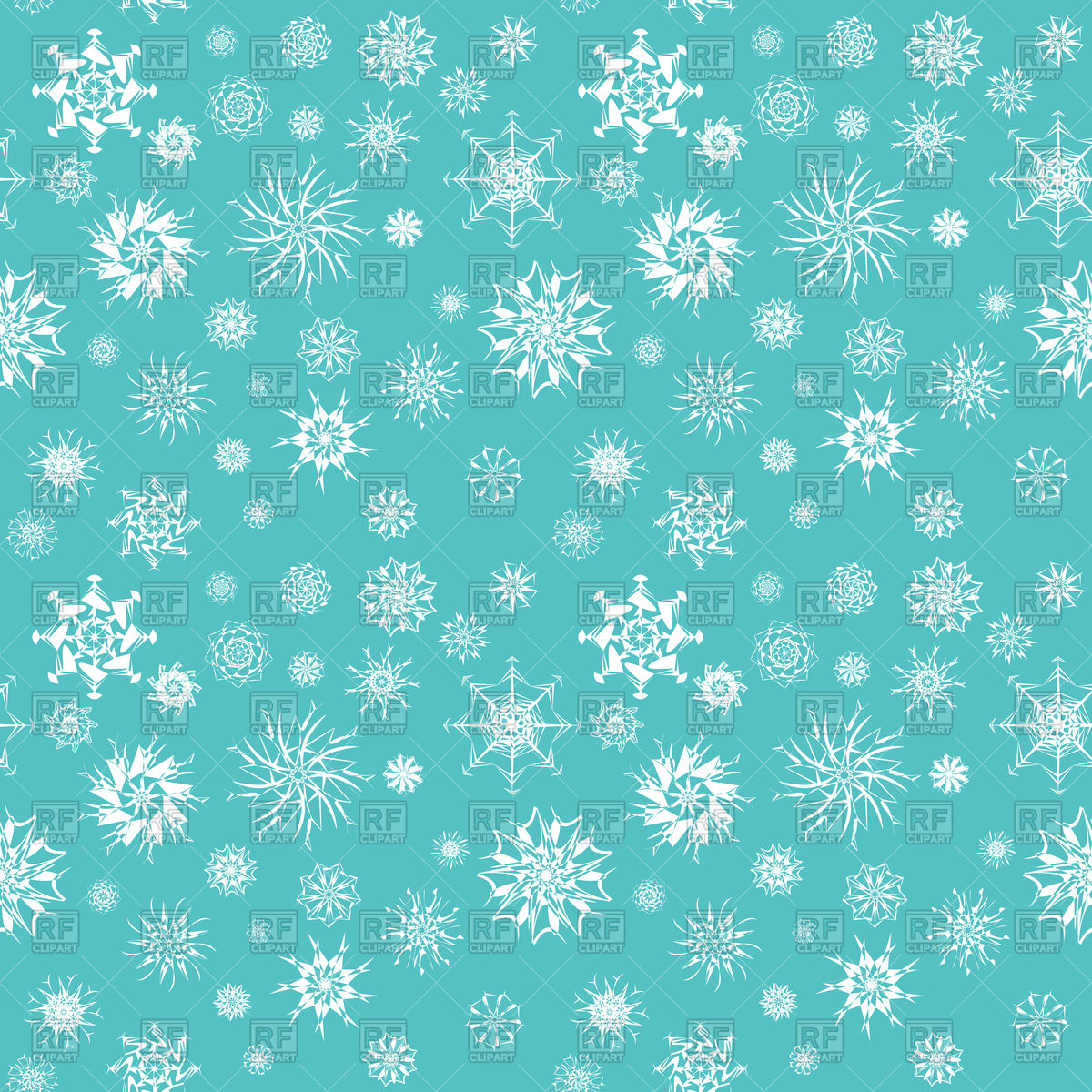 Different White Snowflakes Background Vector Image