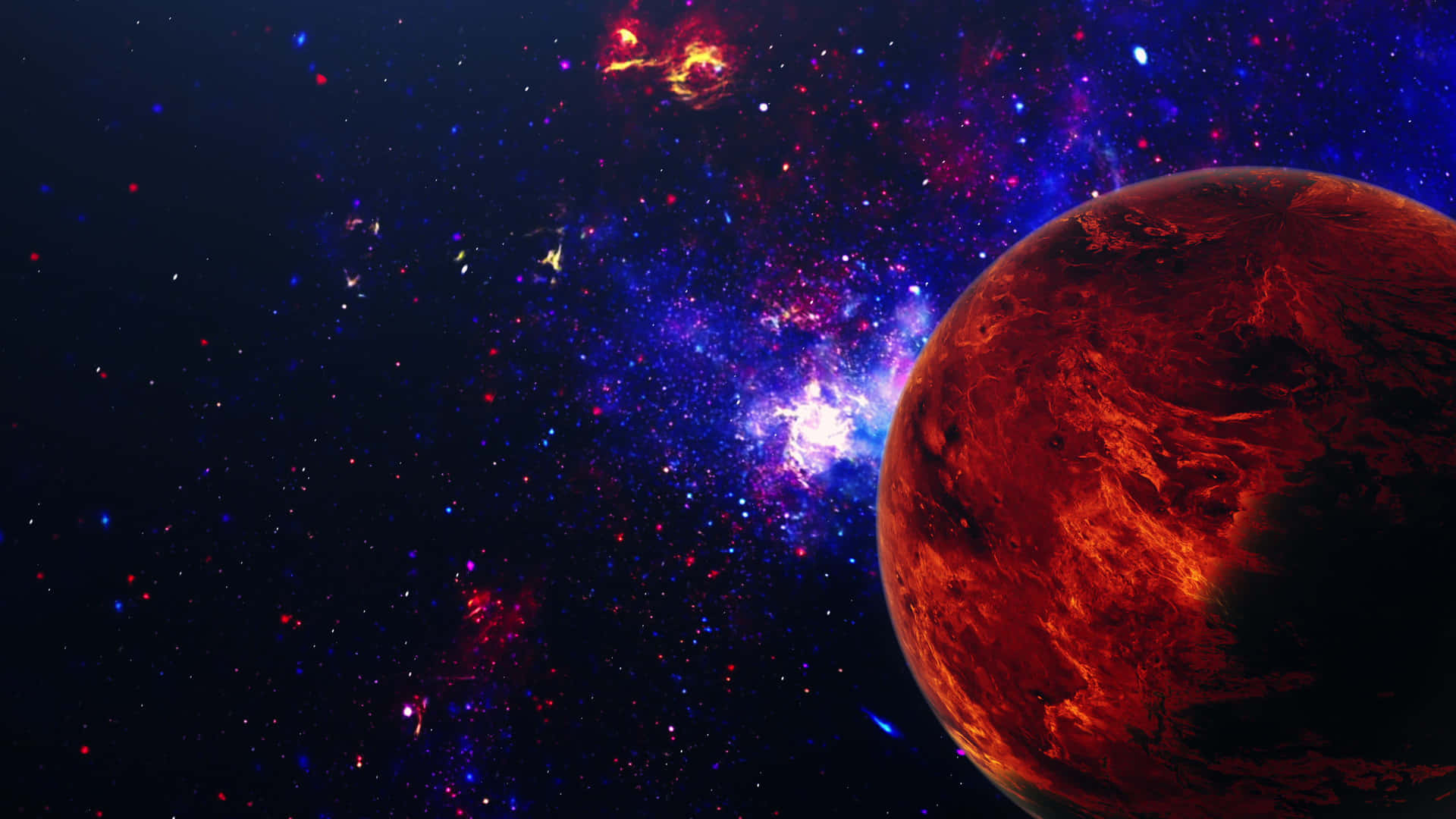 Outer Space Red 4k Wallpaper