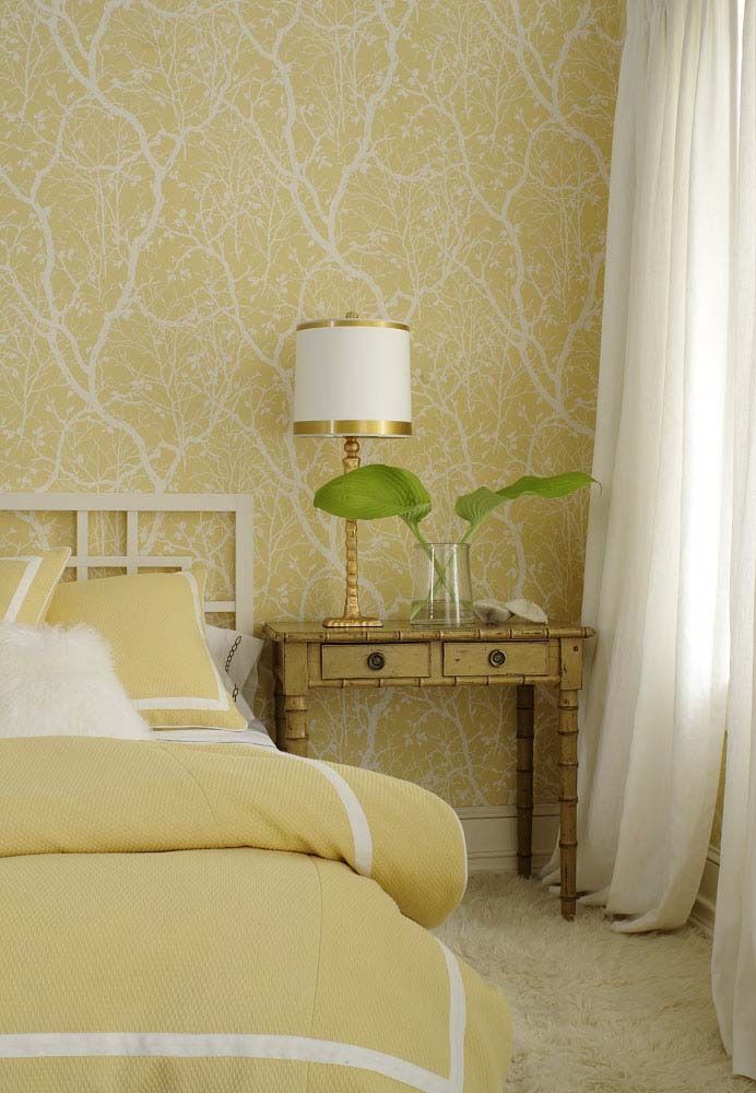 Wallpaper In Yellow From The Natural Resource Collection Thibaut