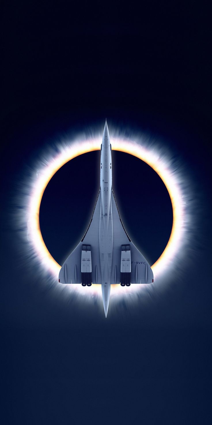 Concorde Carre Eclipse Airplane Moon Aircraft