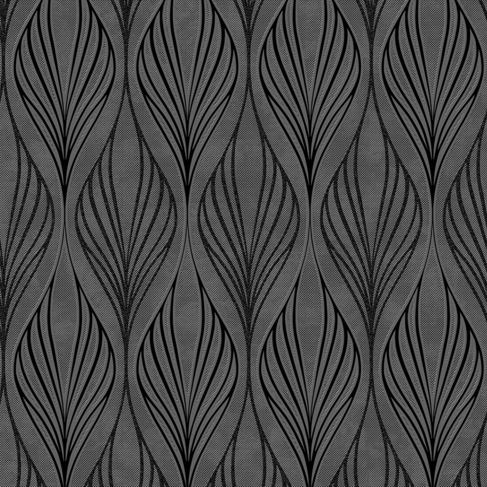 Graham Brown Optimum Black Silver Wallpaper