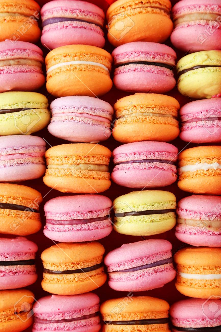 French Colorful Macarons Background Stock Photo Picture And