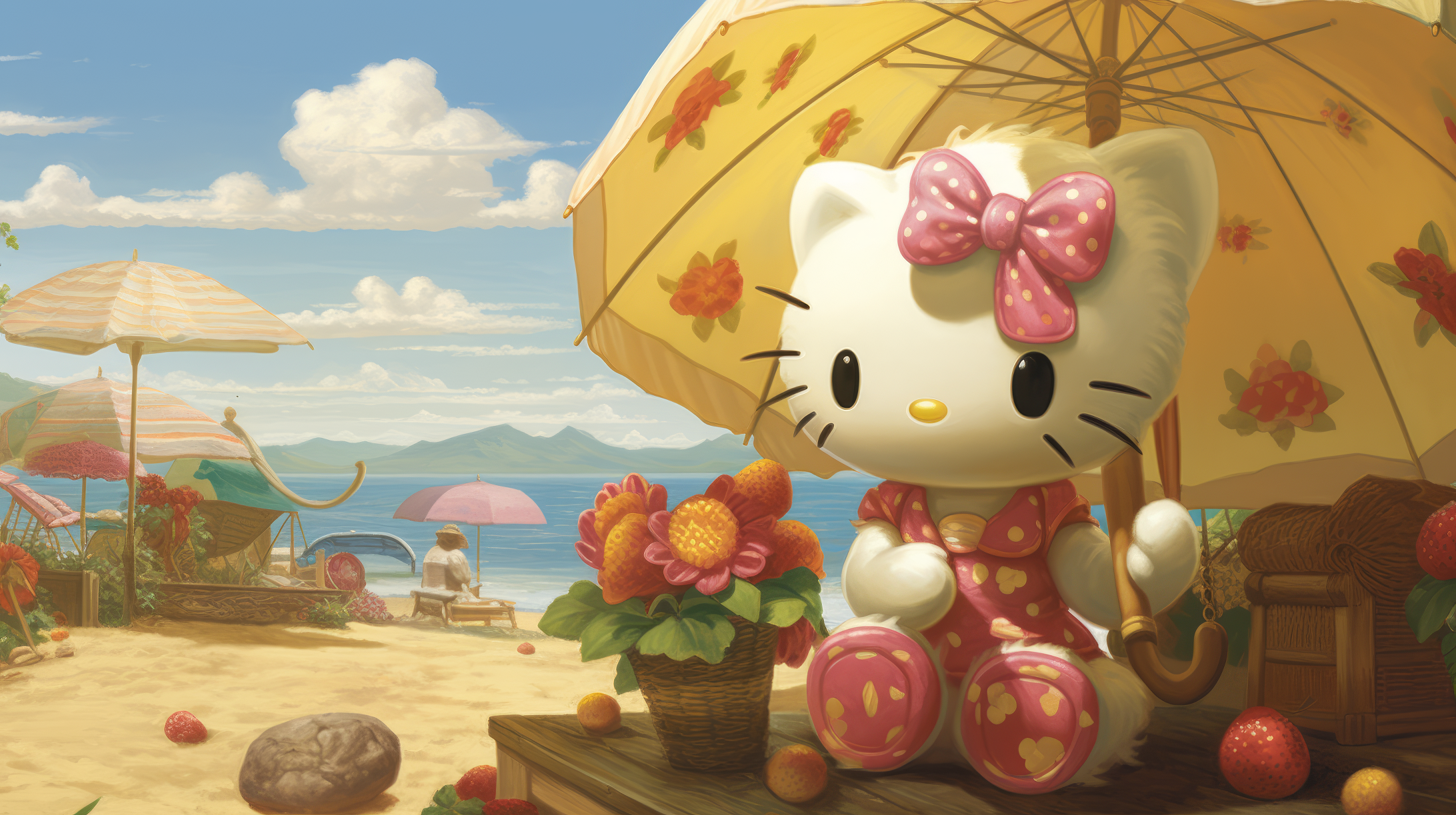 Painting Of Hello Kitty Wallpaper By Patrika