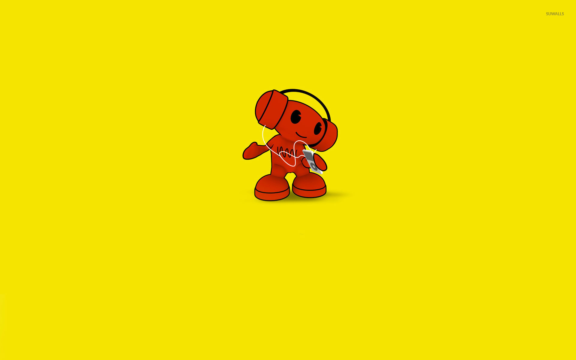Robot Listening To Its Ipod Wallpaper Vector