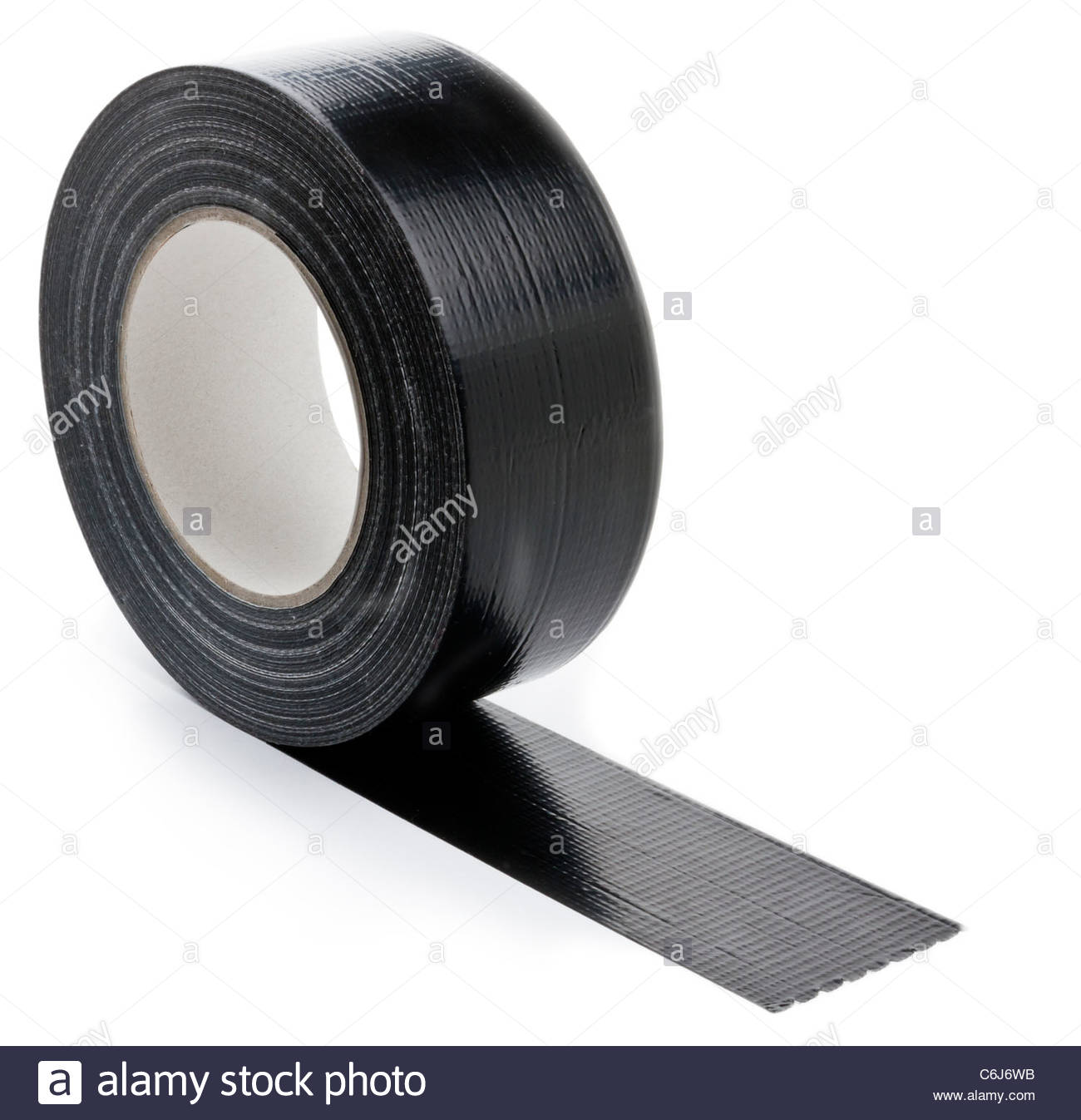 Black Adhesive Tape On Light Background Partly Unroled Stock