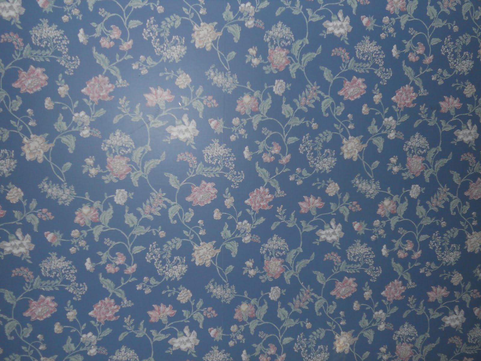 This Soothing Blue Floral Wallpaper Is Found In Room Among Others