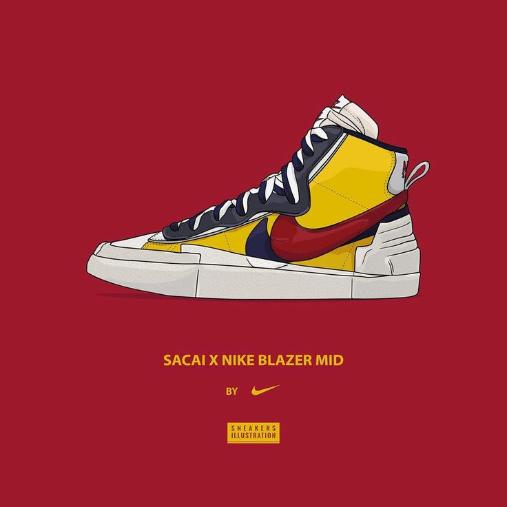 Instagram Sneaker Illustration Sacai X Nike Blazer Mid By