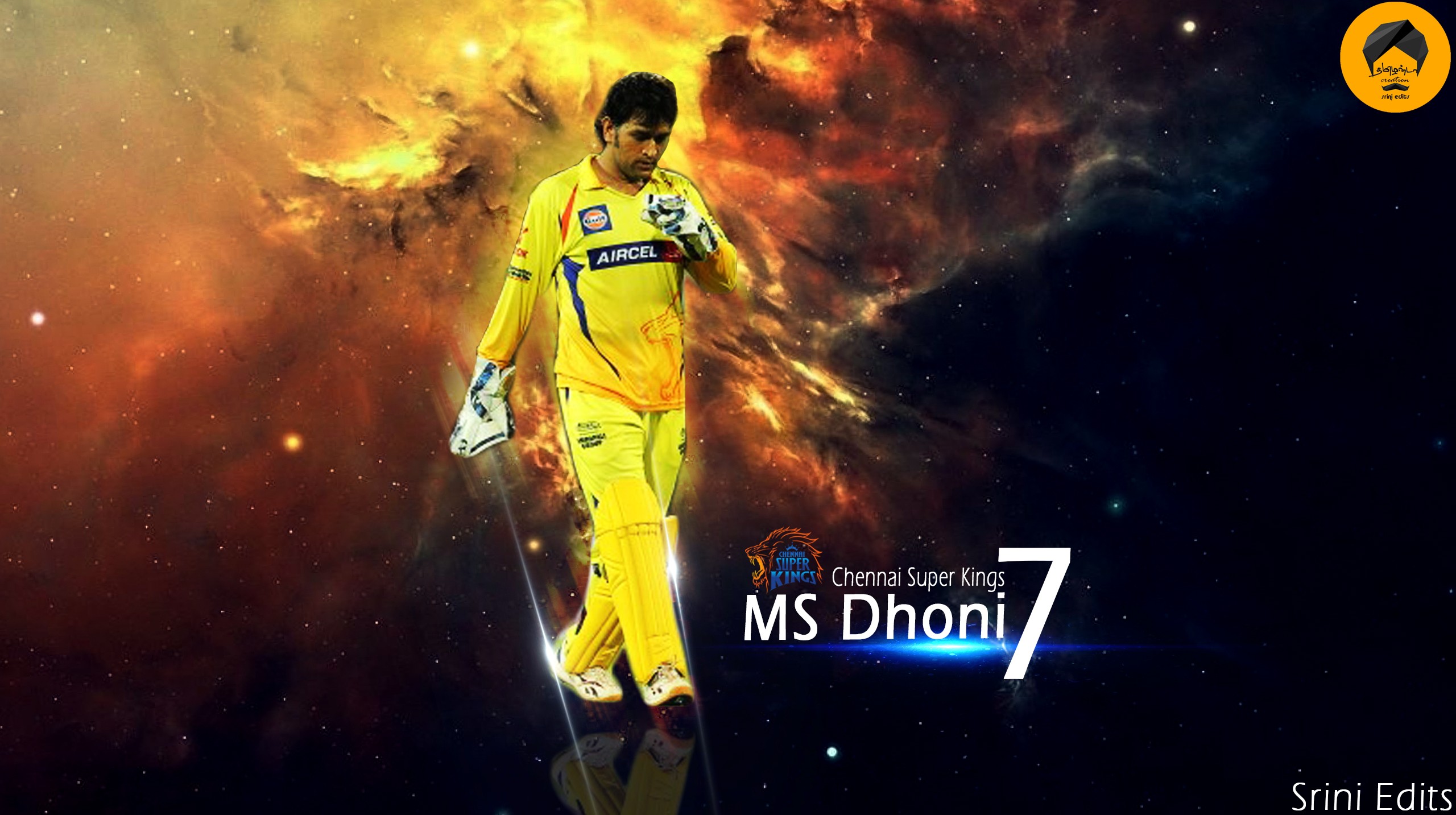 Ms Dhoni Chennai Super Kings Galaxy Wallpaper HD Desktop And