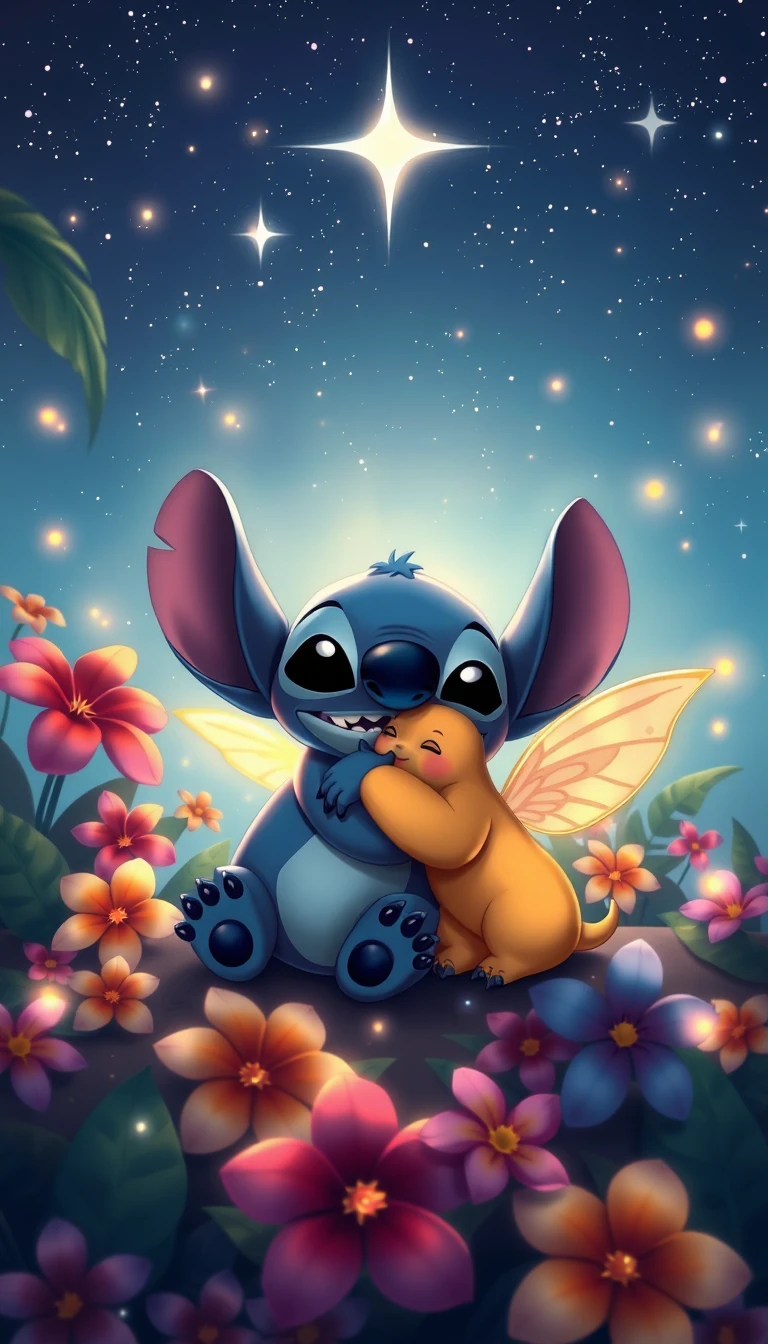 Stitch And Angel Couple Wallpaper