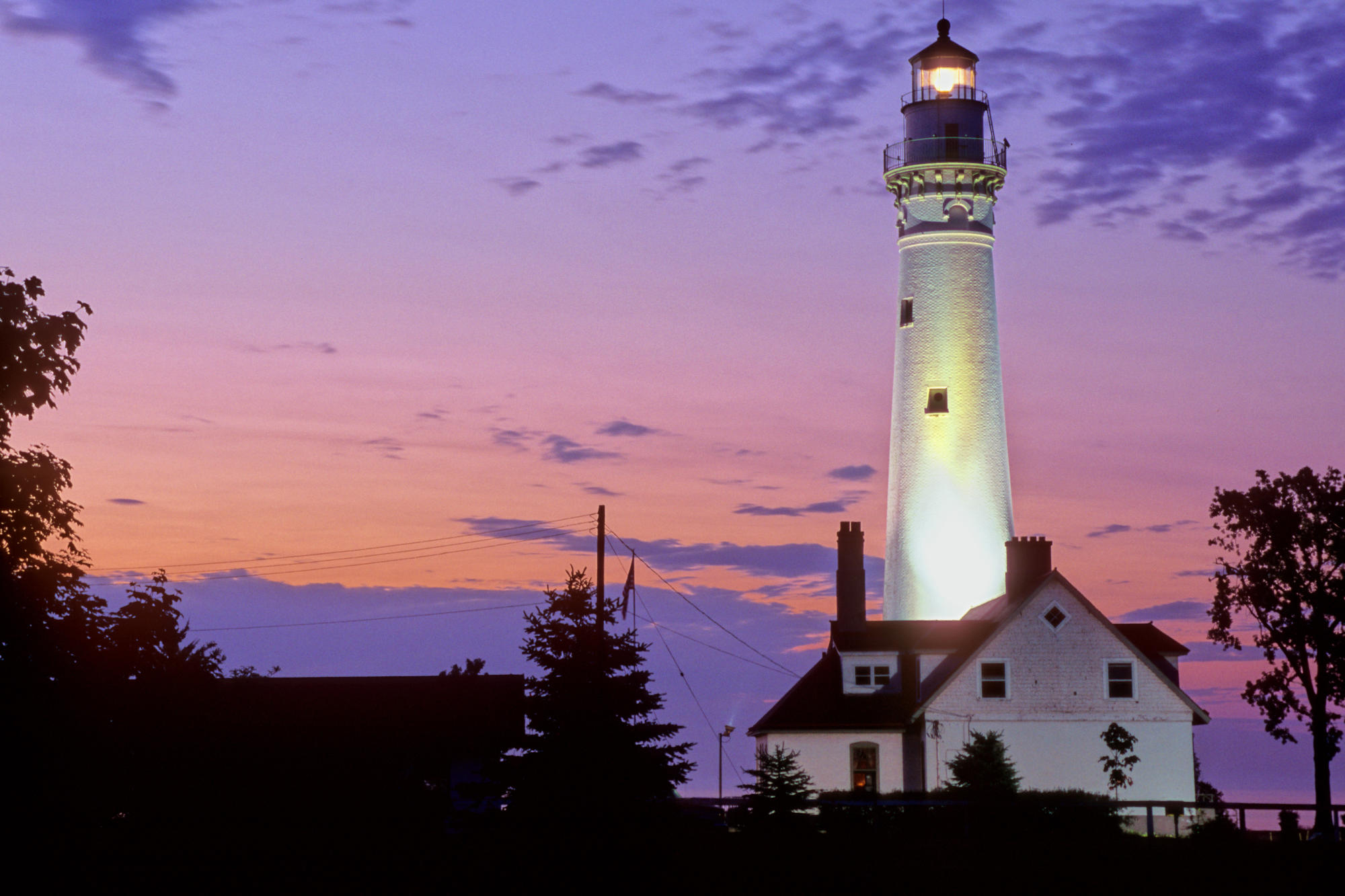 Landscape Wallpaper Wind Point Lighthouse At Sunrise Racine County