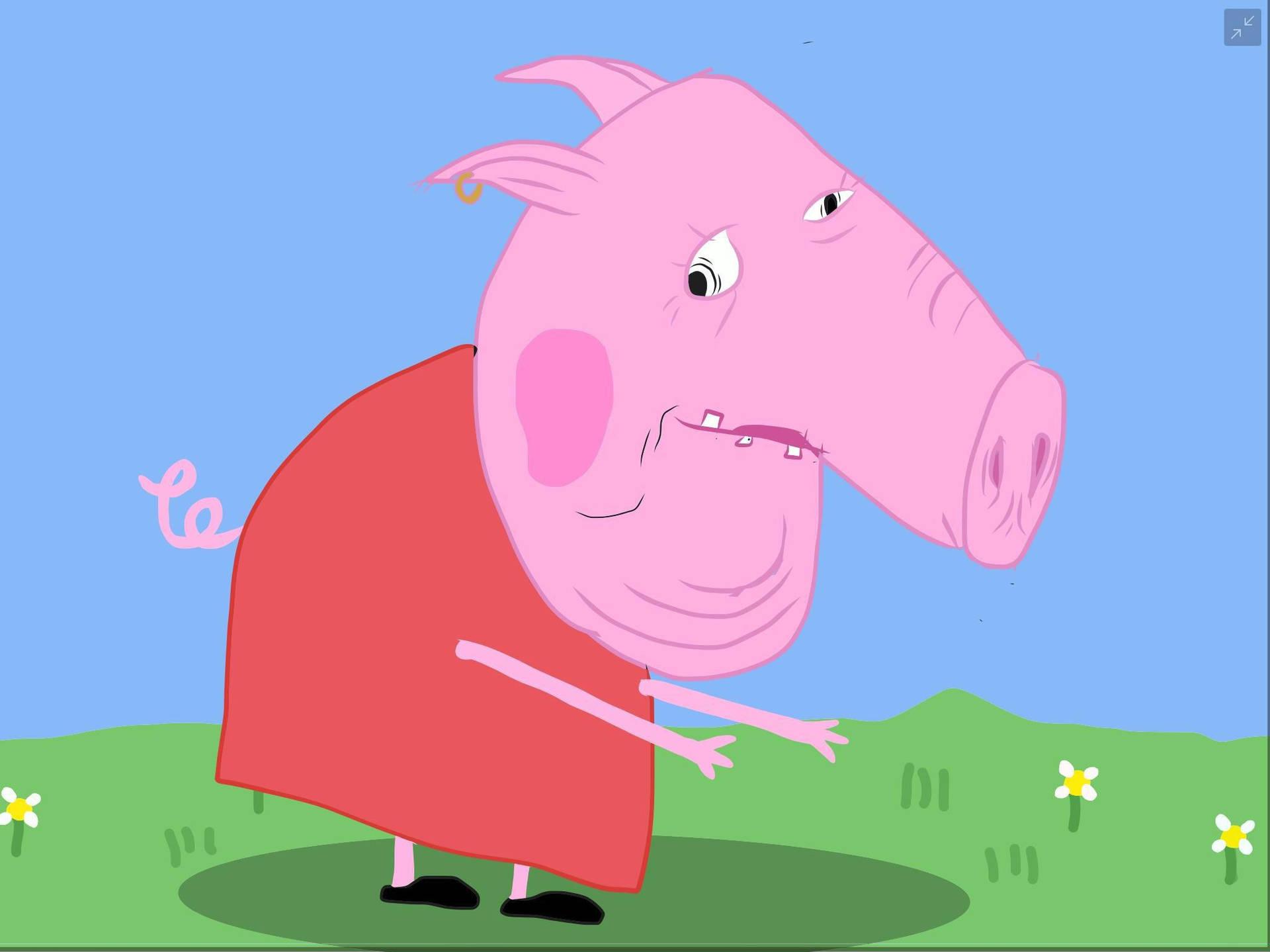 Hunched Over Peppa Pig Meme Wallpaper
