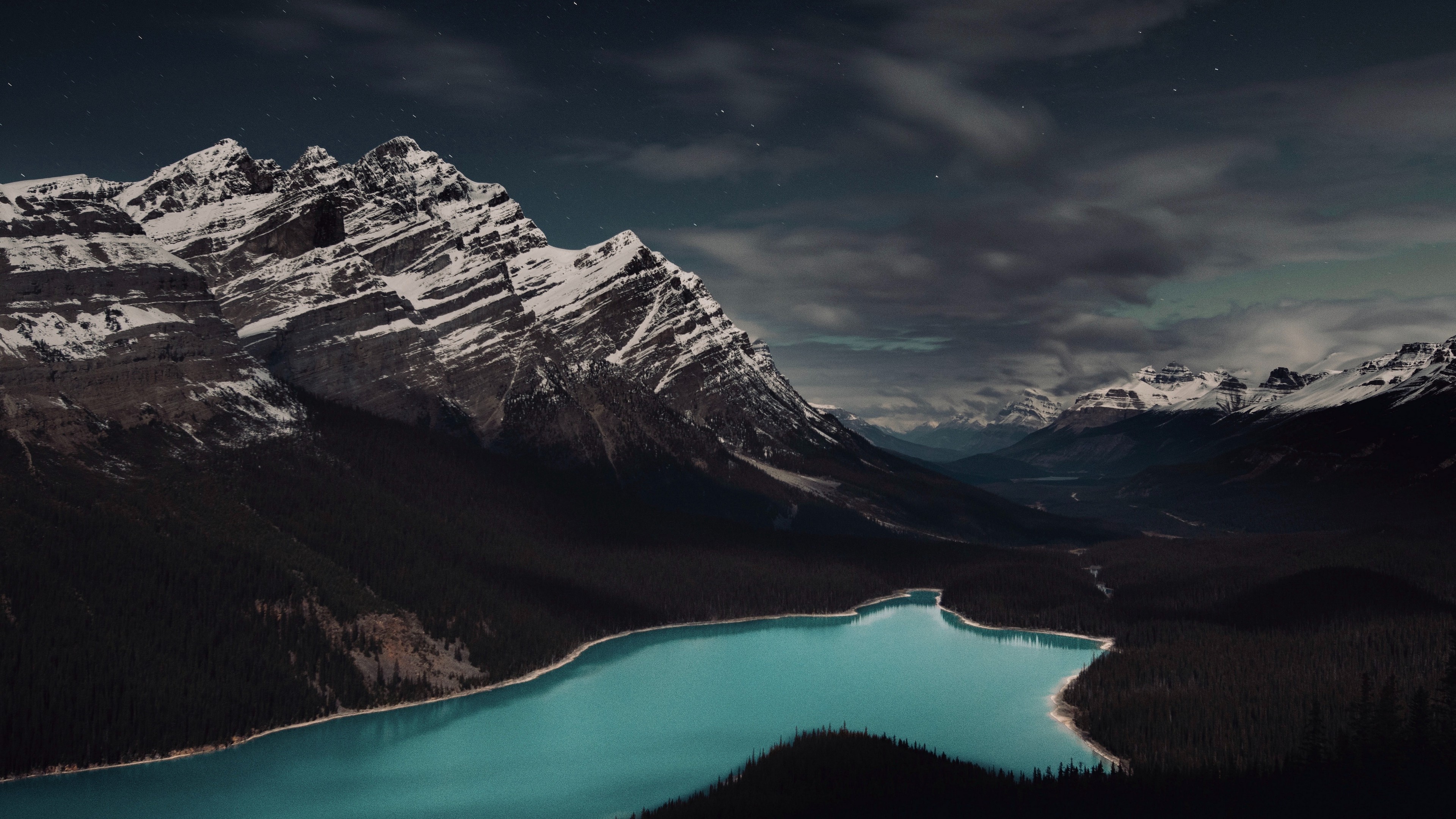 4k Mountains Lake Forest Wallpaper