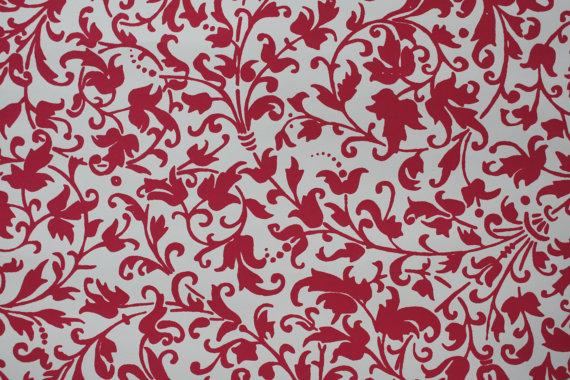 S Vintage Wallpaper Red And White Floral