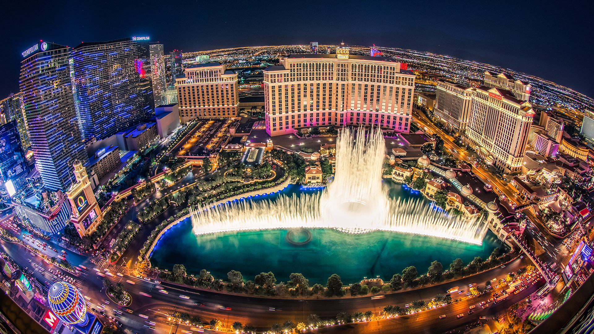 Bellagio Hotel Las Vegas Fountain Show Top Wallpaper