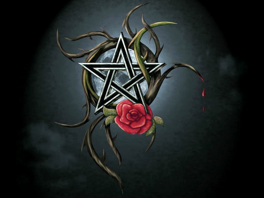 Pentacle Wallpaper Pentagram And Rose By Chrome