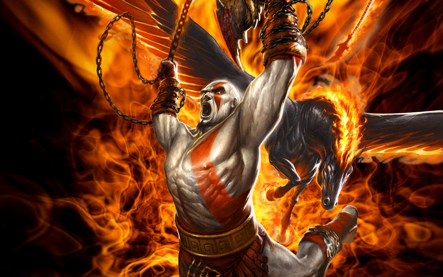 Fondo De Pantalla Kratos Y Pegaso God Of War
