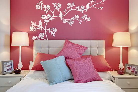 Nice Wallpaper In Red Wall Bedroom For Teenage Girls