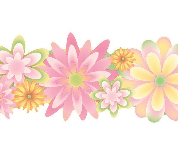 Free download Baby Pink Wild Flowers Wallpaper Border Baby Nursery Kids