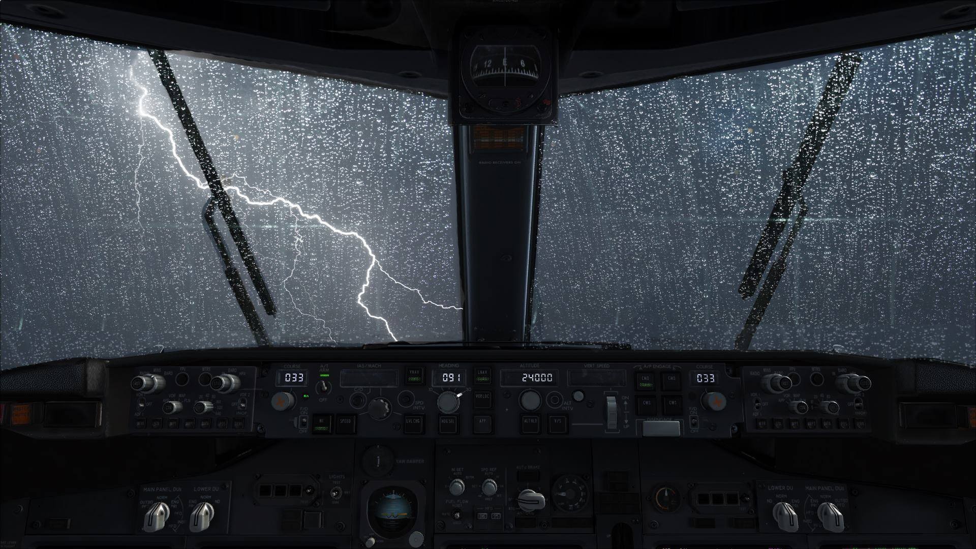 Of A Storm From Cockpit Full HD Wallpaper And