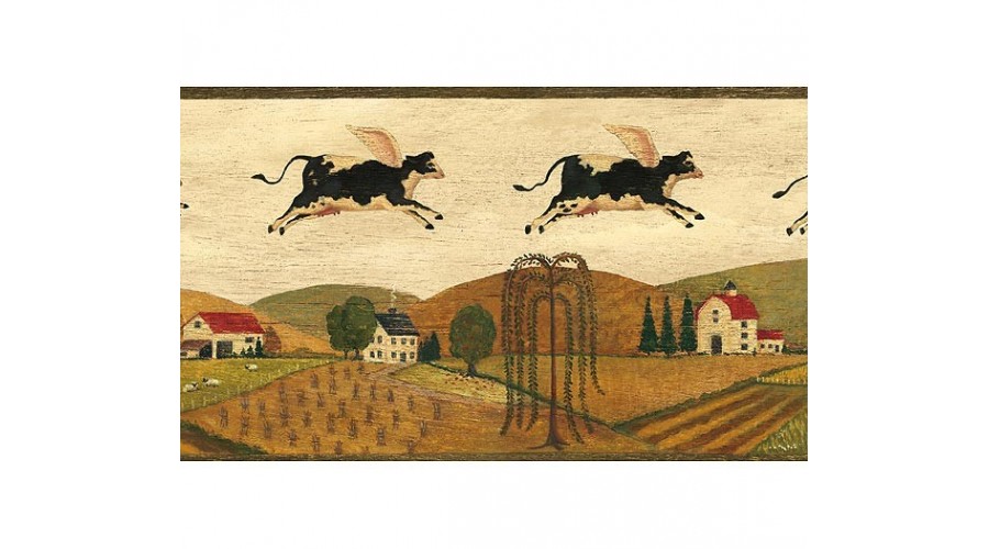 🔥 Free download Country Dairy Cow Wallpaper Border FFR65382B farm black