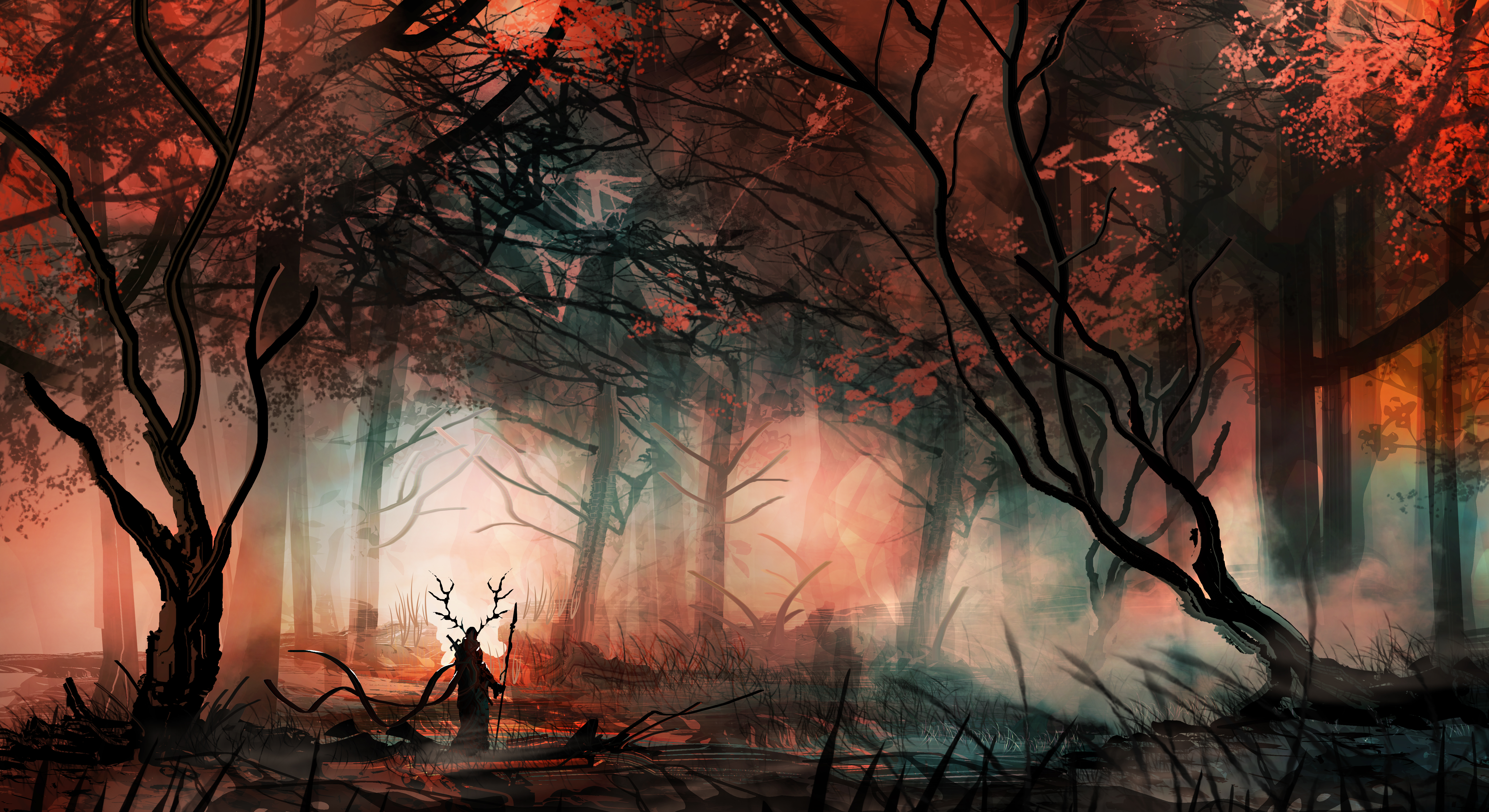 Fantasy Forest 4k Ultra HD Wallpaper Background Image 6600x3600