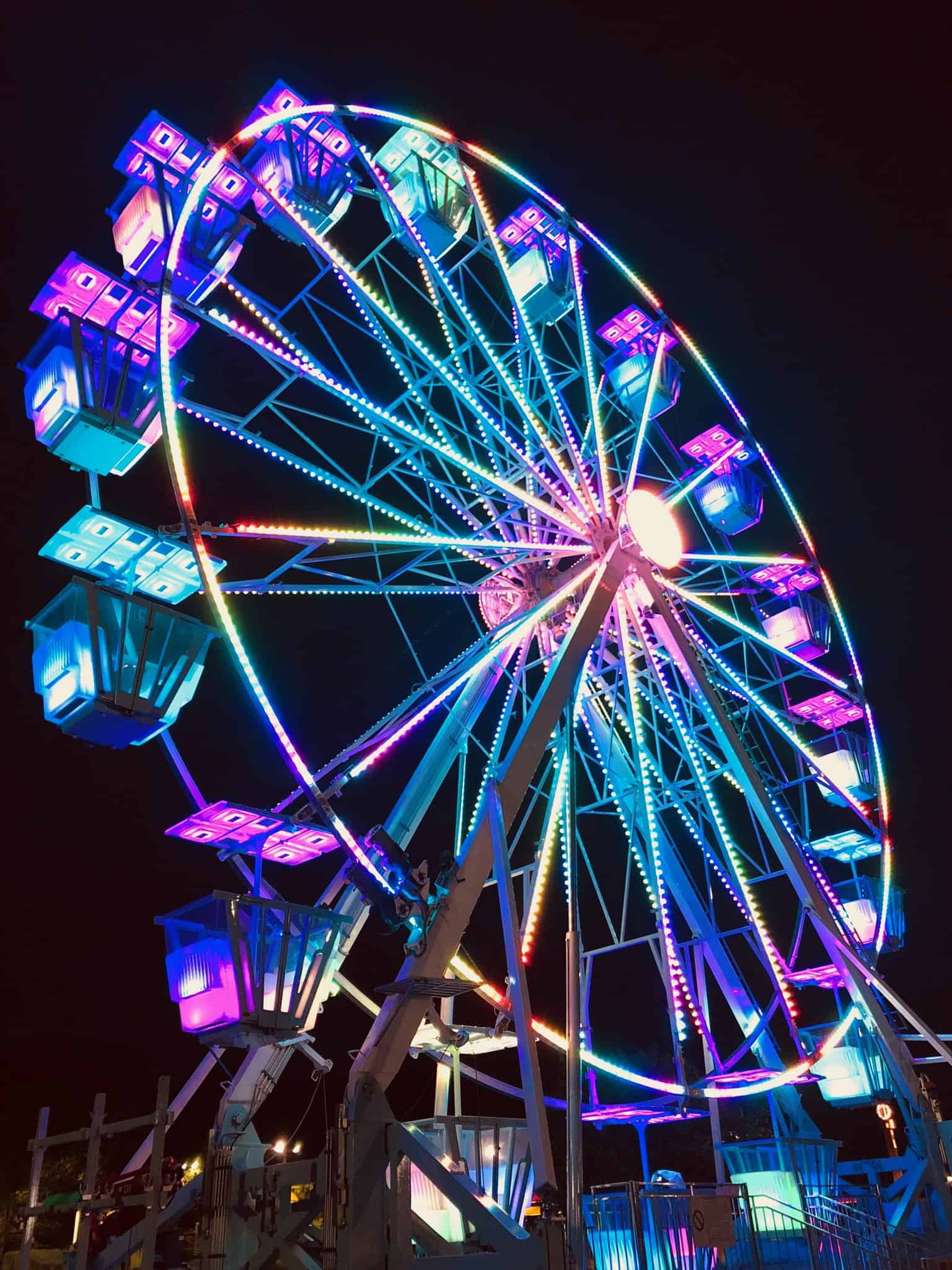 Ferris Wheels At Night Wallpaper