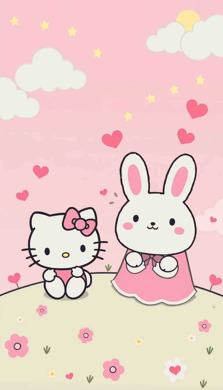 Hello Kitty And Cinnamoroll Wallpaper