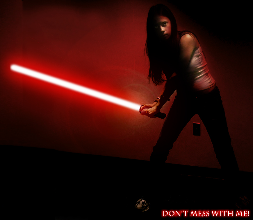 Girl With Lightsaber Red By Beamer3k