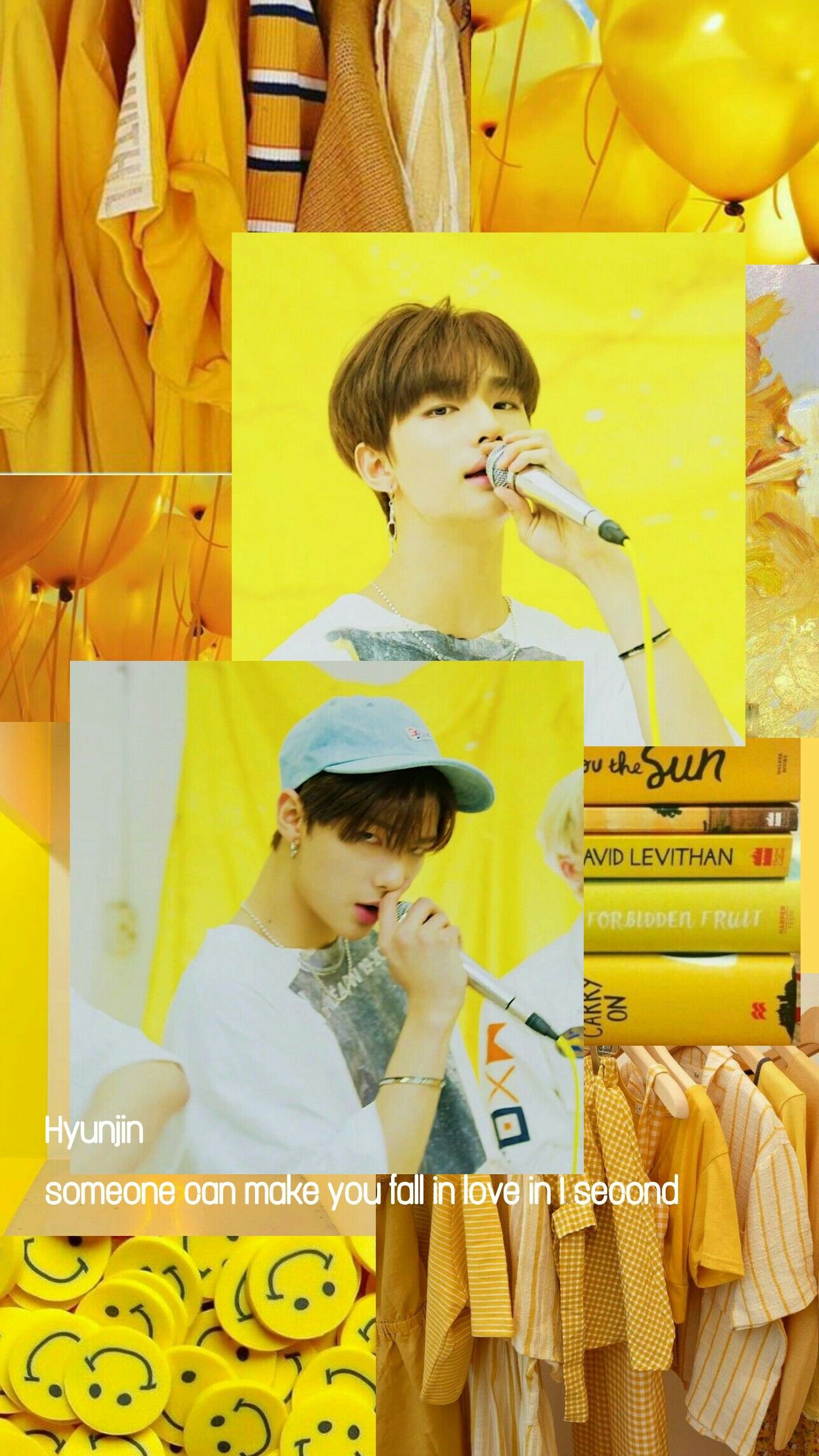 Wallpaper Yellow Aesthetic Hyunjin Stray Kids