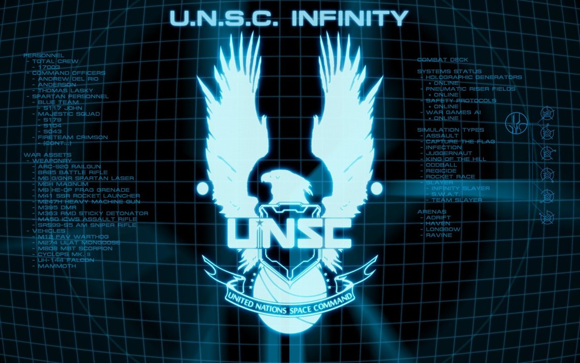 unsc logo blueDropshock Brigade Briefing Room Halo 4 UNSC Wallpaper