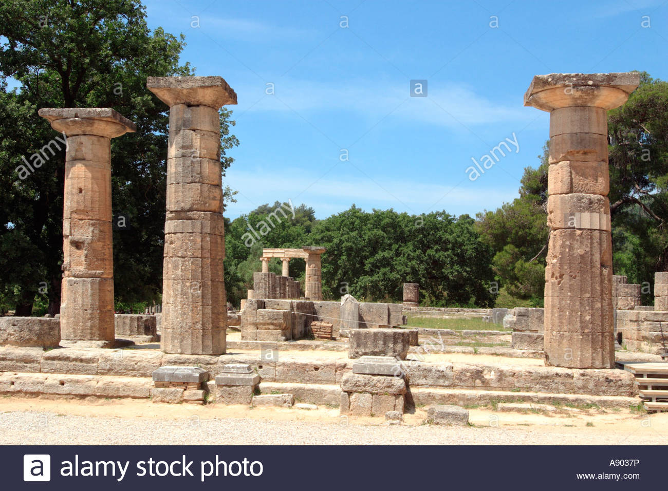 Temple Of Hera Heraion At The Sanctuary Olympia With