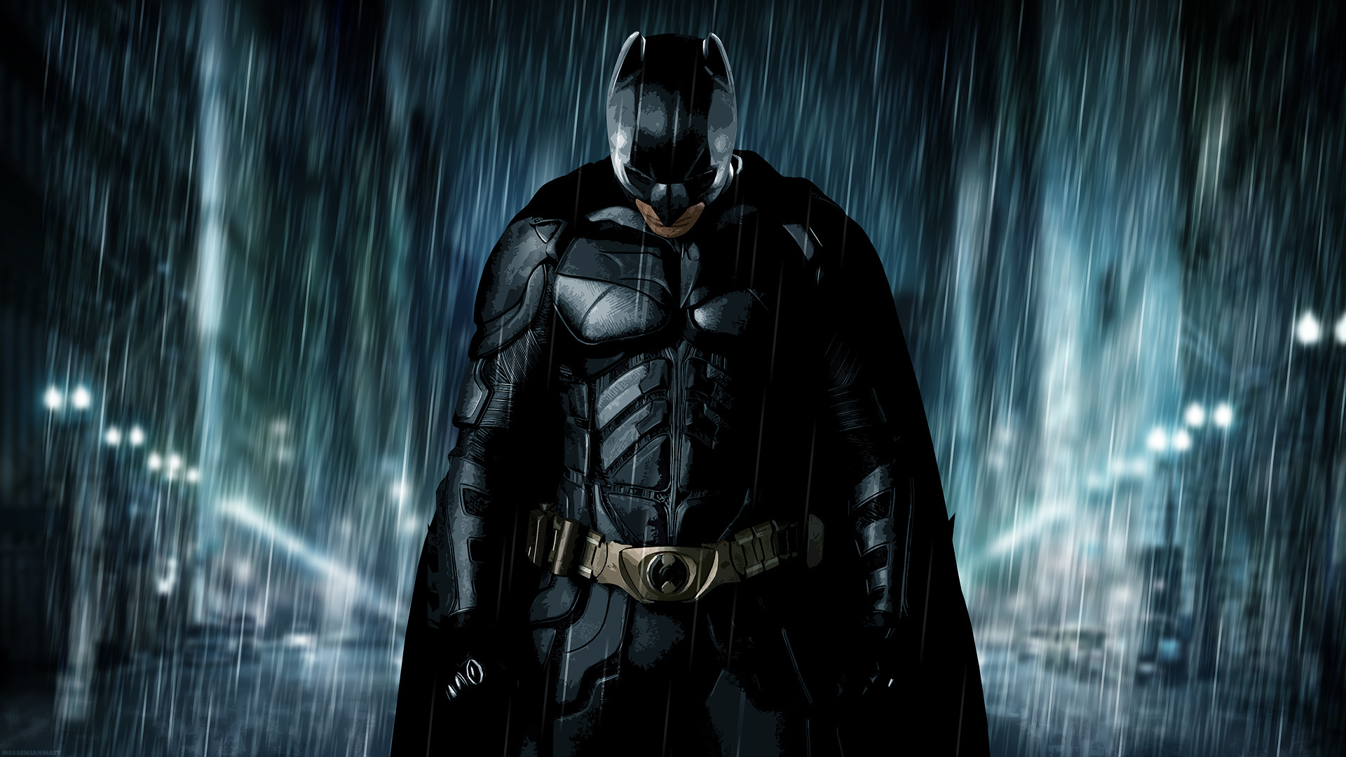 Batman Wallpaper Full HD 1080p Rain Street Desktop