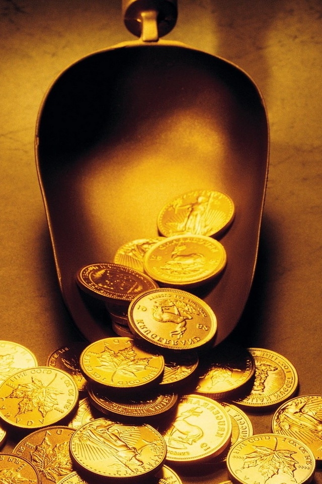 Gold Coins iPhone HD Wallpaper