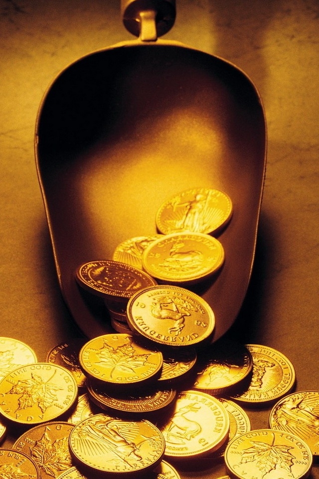 Gold Coins Iphone Hd Wallpaper