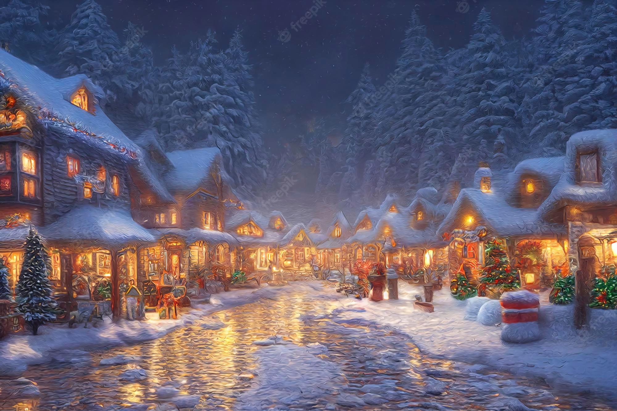 Premium Photo A Beautiful Christmas Village In The Mountains