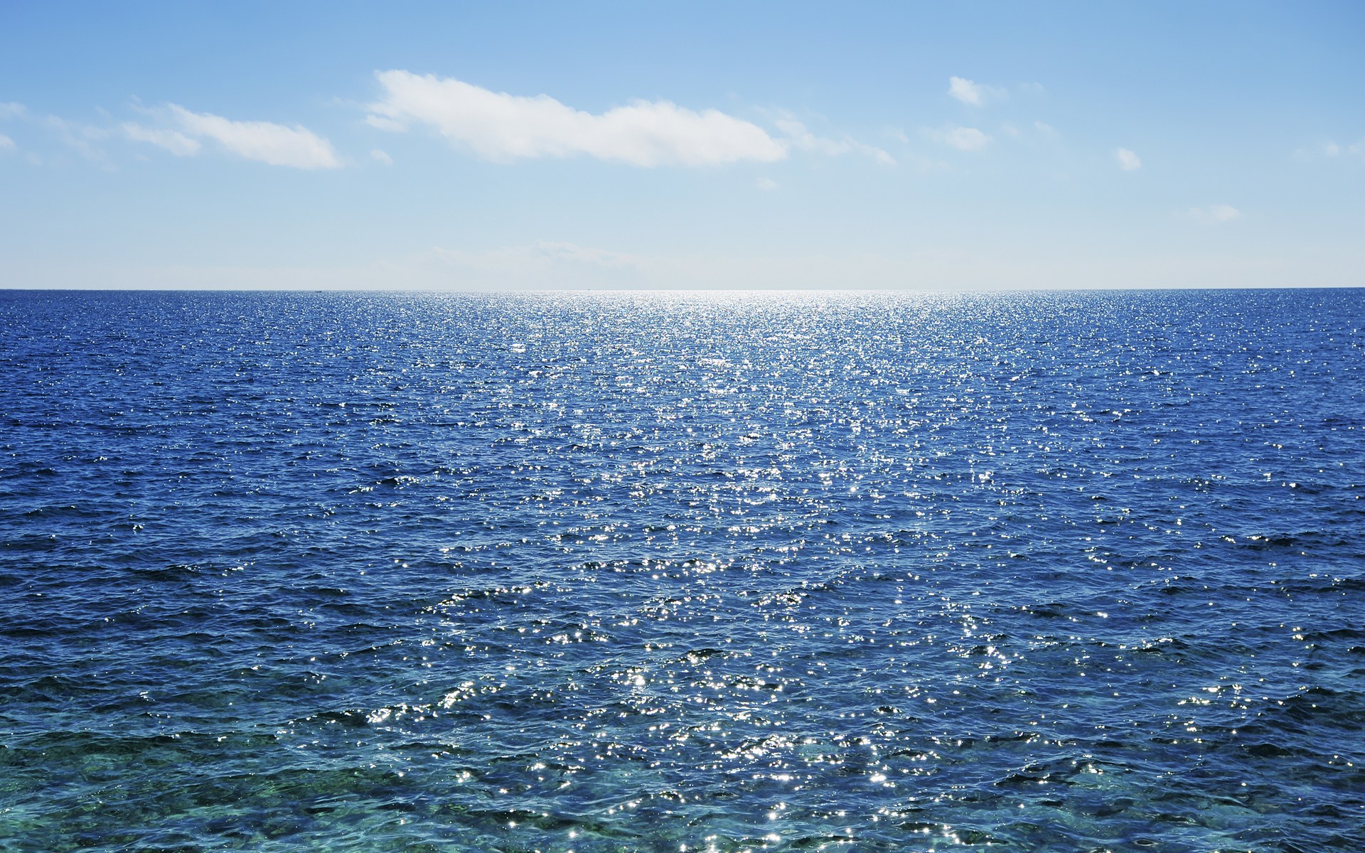 Splendid Blue Ocean Sunny Day Wallpaper