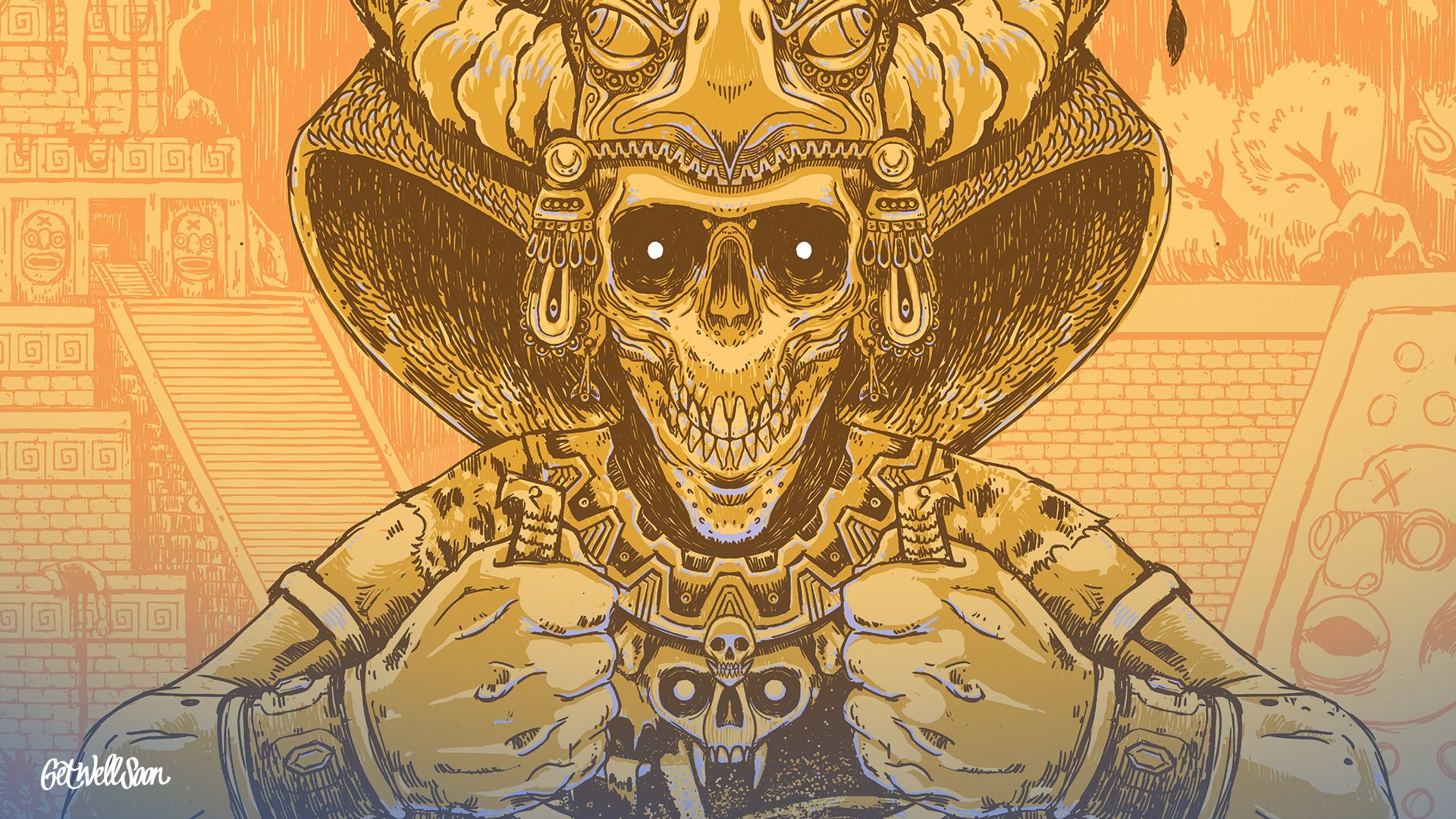Aztec Art Wallpaper Top Background